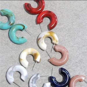 4 Marble Hoop Earrings